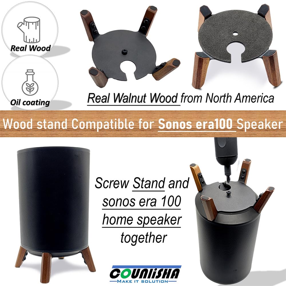 Amazon.com: Real Wood Stand Compatible for Sonos Era 100 Speaker